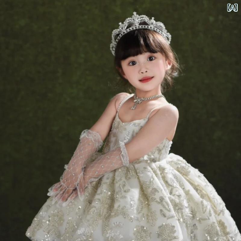 手袋 キッズ 女の子 子供用 レース グローブ 指あり ニット 撮影 フォーマル 礼装 プリンセス 誕生日 ..