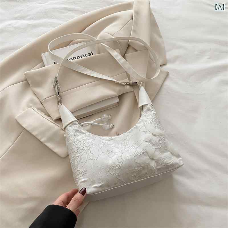 Other - バッグ レディース トレンド 中国風 エスニック レトロ ジャガード織り 餃子型 ハンドバッグ 手提げ ショルダーバッグ 斜め掛け 高級感 シンプル ミニ 型押し ステッチ ファスナー開閉 春夏 デイリーユース スマホポケット ソフト