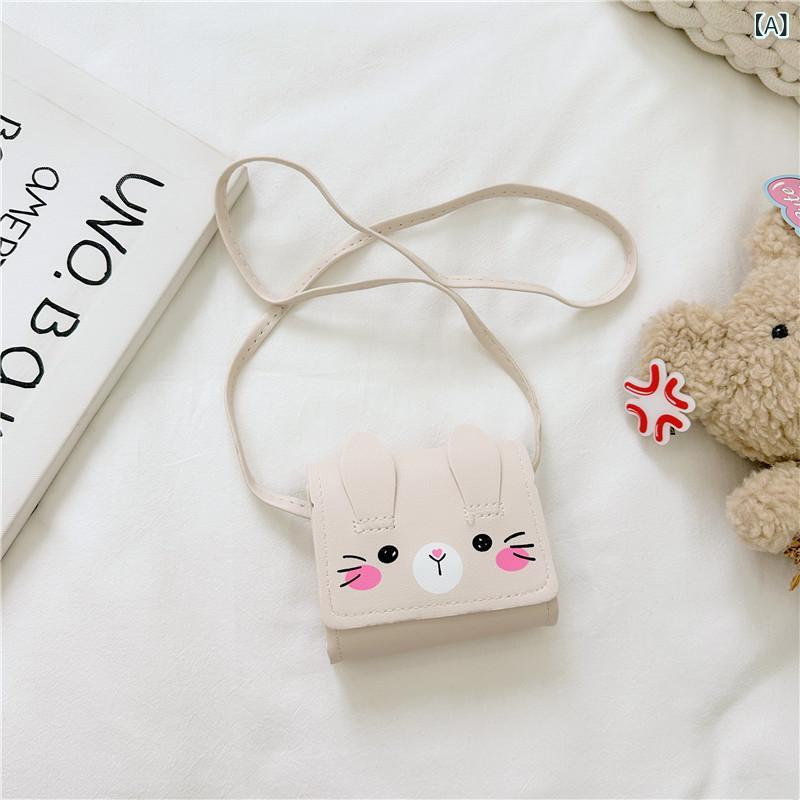 バッグ キッズ 女の子用 子供用 かわいい キャラクター 韓国風 トレンド PUレザー 斜めがけ ワンショルダー コインケース 小銭入れ ポシェット 鞄 日常使い 軽量