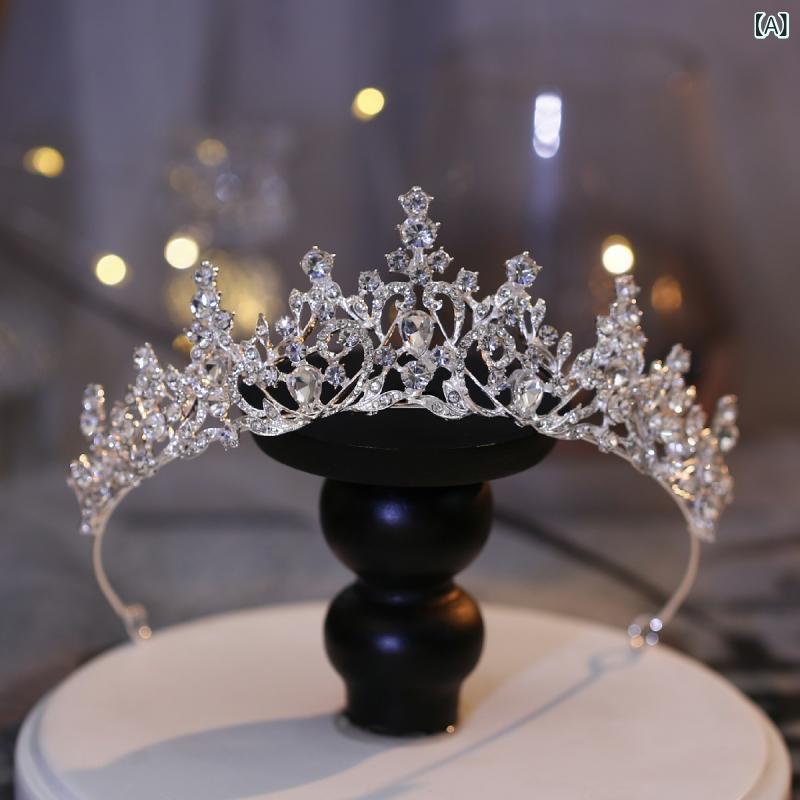 ヘアアクセサリー ヘッドドレス レディース 女性用 王冠 ティアラ クラウン 結婚式 ウェディング 花嫁 ..