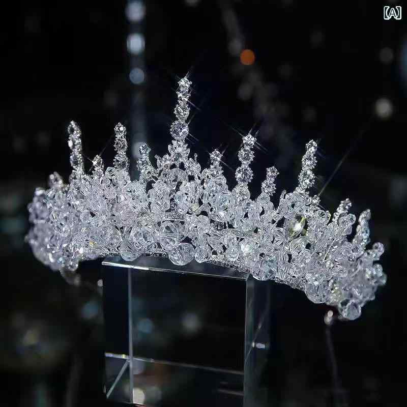 ヘッドドレス レディース クリスタル ティアラ クラウン フラワー 花嫁 ウェディング ブライダル 結婚..