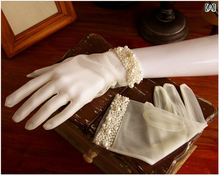 ・性別: 女性・機能: 装飾・カラー: ホワイト（メッシュ手縫い）、ホワイト（メッシュリベット）、ホワイト（サテンリベット）・サイズ: フリーサイズ