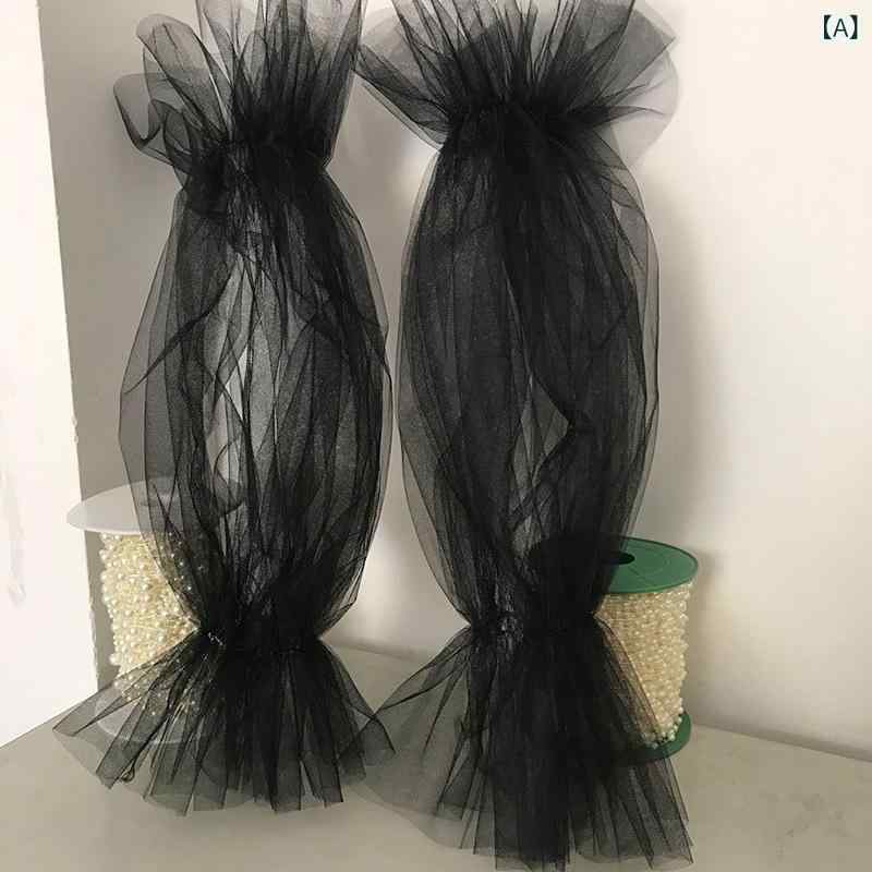 グローブ レディース ブライダル ウェディング 花嫁 チュール ネット パフスリーブ ボリューム袖 二の腕カバー 結婚式 アクセサリー 韓国風 ナチュラル 無地 エレガント 上品 かわいい ブラック ホワイト シャンパン