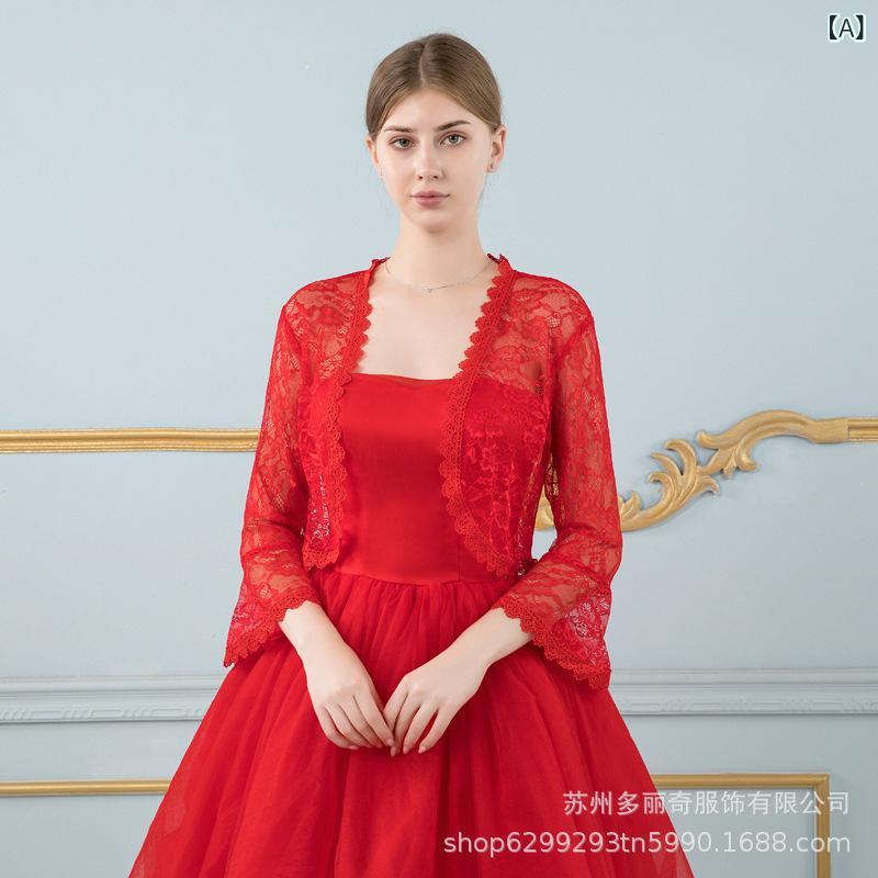 ショール レディース 花嫁 ブライダル 結婚式 披露宴 お呼ばれ パーティー レース 薄手 軽量 袖あり フレアスリーブ 肩掛け ケープ 羽織り 春夏秋冬 フォーマル ドレス用 ポリエステル 多色展開