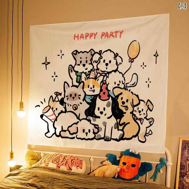 タペストリー おしゃれ かわいい アニマル キャラクター 寝室 部屋飾り 背景布 フランネル 壁掛け ウォールデコレーション 装飾布 洗濯機可 模様替え