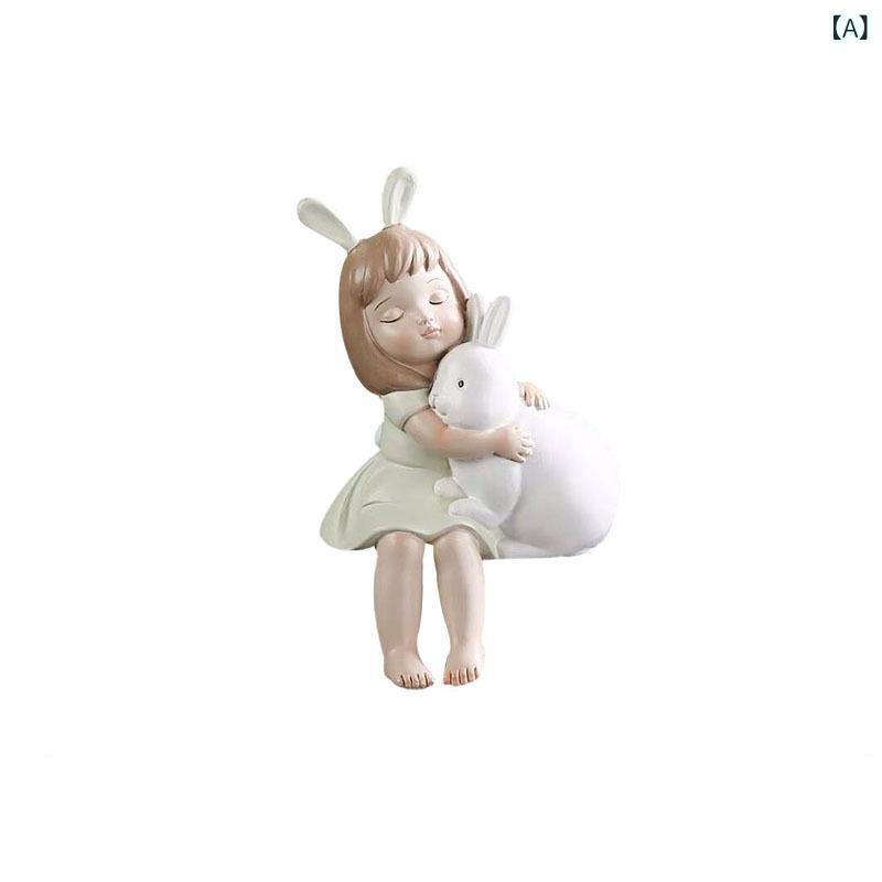 置物 女の子 樹脂製 フィギュア 人物像 高級感 かわいい おしゃれ モダン シンプル ユニーク インテリ..