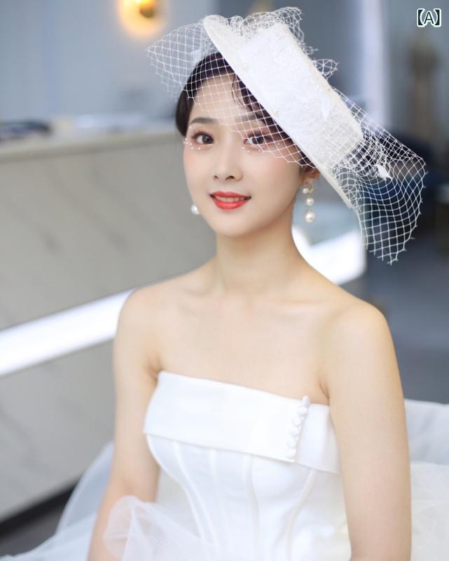 帽子 レディース ブライダル ウェディング パーティー 発表会 写真撮影 前撮り フォトウェディング レ..