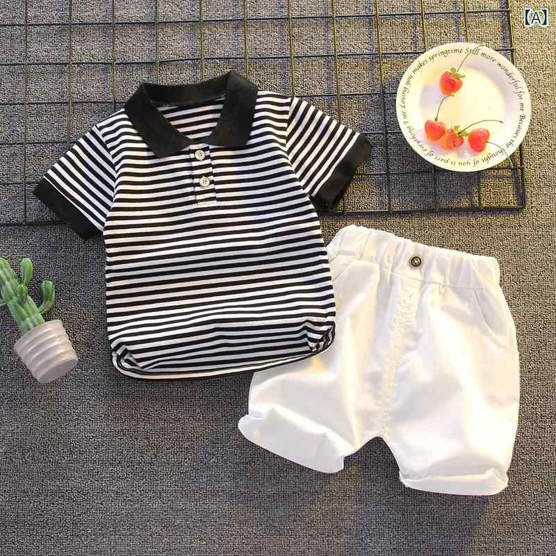 セットアップ キッズ 男の子 ベビー 半袖 ポロシャツ ハーフパンツ 2点セット ボーダー…