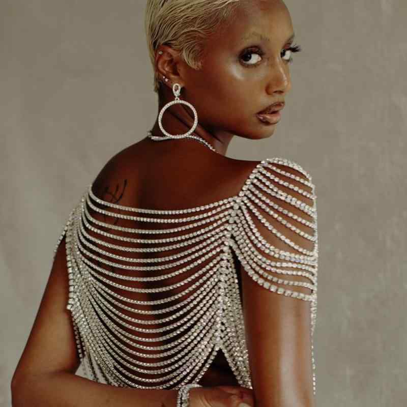 ボディチェーン レディース 女性用 多層 ブラ用 ショルダー用 ジルコニア タッセル 魅惑的 華やか ゴージャス 欧米スタイル 電気メッキ ゴールド シルバー 春夏 パーティー イベント 結婚式 記念日 プレゼント アクセサリー(4)