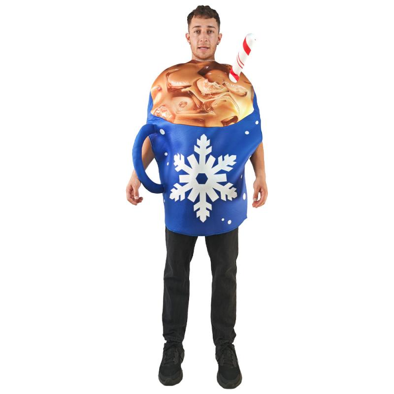 コスプレ 衣装 男女兼用 大人用 マグカップ型 ホットチョコレート 仮装 ハロウィン パーティー イベント ポリエステル製