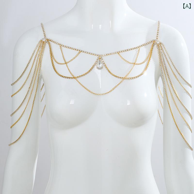 ボディチェーン レディース ライトラグジュアリー 欧米風 セクシー パーティー 結婚式 二次会 フォーマ..