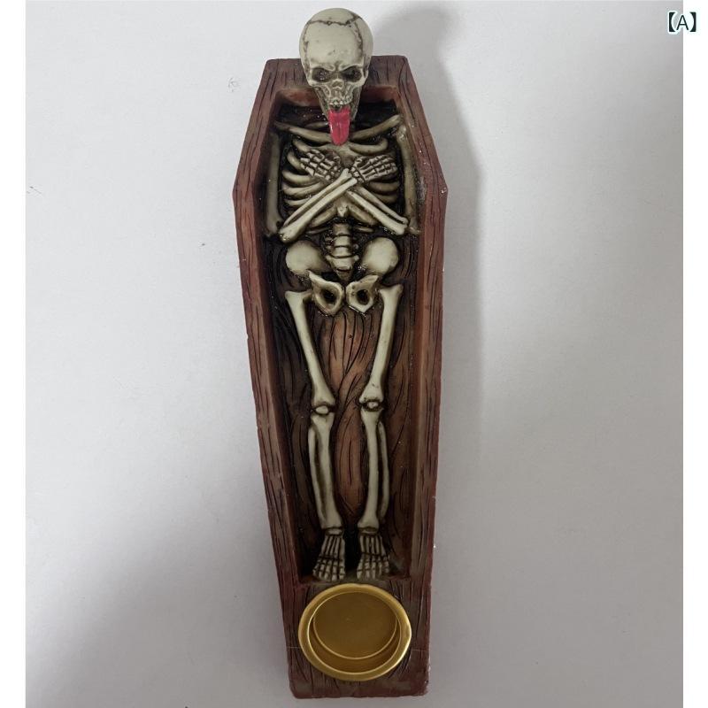 THUNDER 骸骨 お香立て 棺型 お香立て Black Dalllas Amazon｜ドクロ お香立て おしゃれ スカル 骸骨 ガイコツ お香 線香