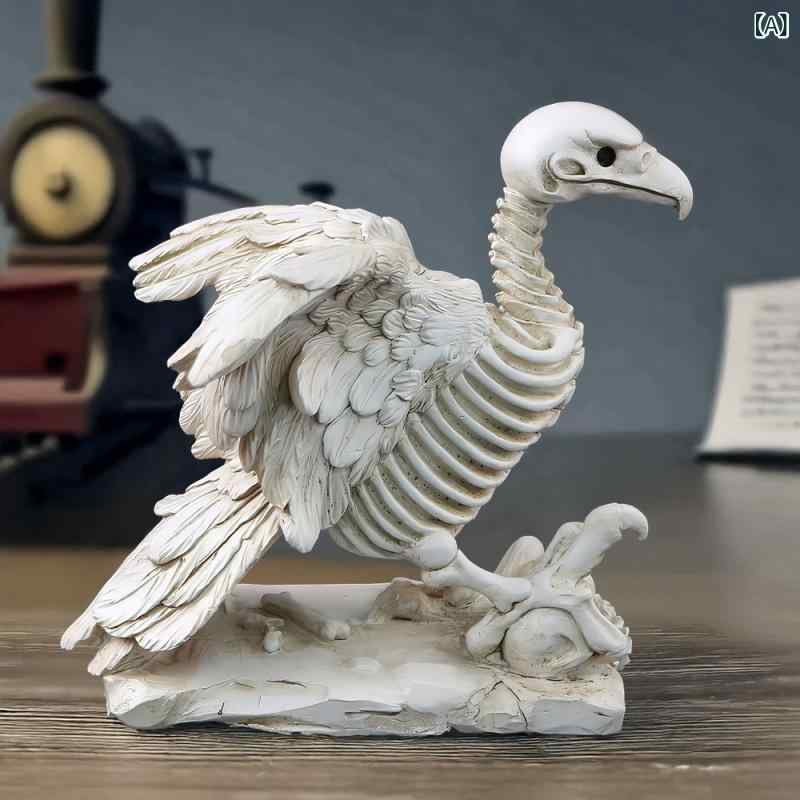 置物 スカル ハゲワシ 骨格 骸骨 動物 樹脂製 ハロウィン パーティー イベント デコレーション 卓上 イ..