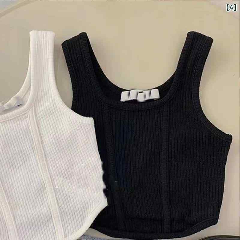 ・カテゴリ: 子供用タンクトップ、子供用キャミソール・性別: 女の子・スタイル: 韓国風・袖丈: ノースリーブ・対象年齢: 3〜8歳（100〜140cm）・生地加工: 柔軟加工・柄: 無地・デザイン特徴: スポーツ、キュート、トレンド・素材: 綿90%・安全基準: B類・ネックライン: クルーネック・フード: フードなし・カラー展開: ブラック、ホワイト・サイズ展開: 80cm、90cm、100cm、110cm、120cm、130cm