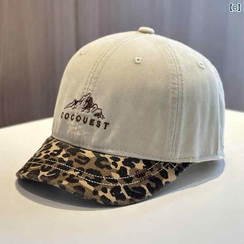 キャップ レディース レトロ ヒョウ柄 小顔効果 ストリート カジュアル おしゃれ ...