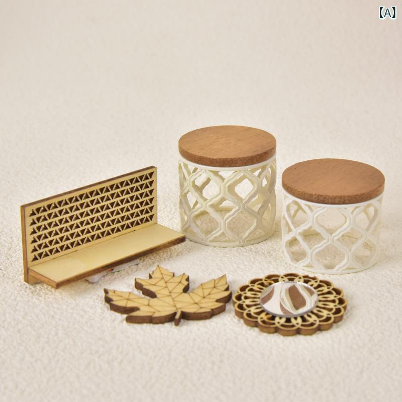 ドールハウス 1/12スケール ミニチュア 木製家具セット DIY リアル テーブル コーヒーテーブル 鏡 ディスプレイラック 情景模型 ジオラマ コレクション インテリア 小物 飾り