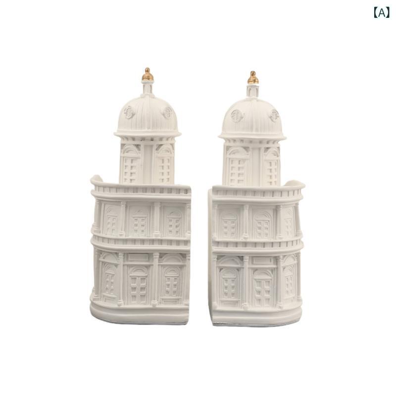 ブックエンド ヨーロピアン 創造的 建築物 城 キャッスル 樹脂製 レジン プラスチック製 卓上 本立て ..