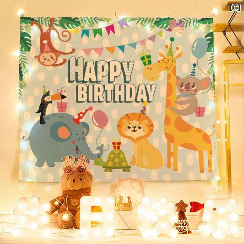 narukiのタペストリー 子供 ベビー 誕生日 記念日 撮影 背景布 インスタ映え キャラクター 寝室 リビング デコレーション ウォールアート ポリエステル かわいい おしゃれ｜アングル3