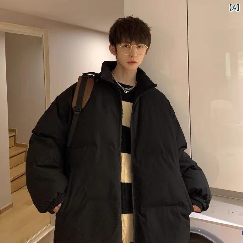 Rakuten - 中綿ジャケット メンズ 男性用 ゆったり カジュアル トレンド ファッション 韓国風 保温性 防寒 冬 アウター 普段使い 着回し ポリエステル