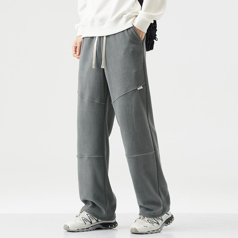 フリースパンツ メンズ 秋冬 厚手 保温性 コットン ストレート ゆったり パラシュートカーゴパンツ ミドルウエスト ストレッチ 耐久性 ..