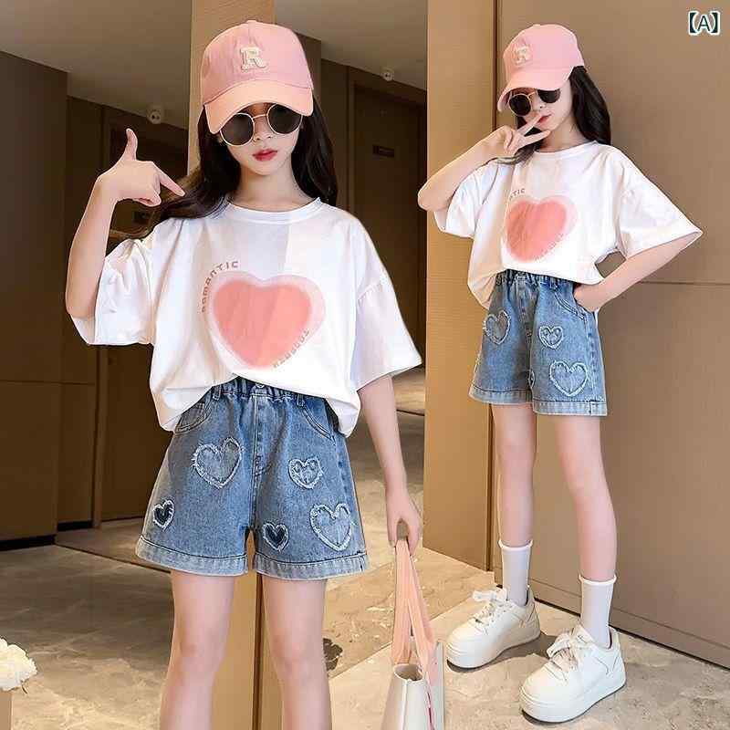 ショートパンツ キッズ 女の子 夏 薄手 コットン デニム ボトムス ウエストゴム 動...