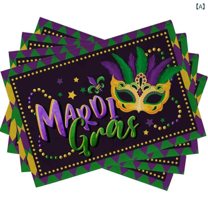 ランチョンマット プレースマット テーブルマット リネン素材 レトロ カントリー調 素朴な風合い 祝祭 ..