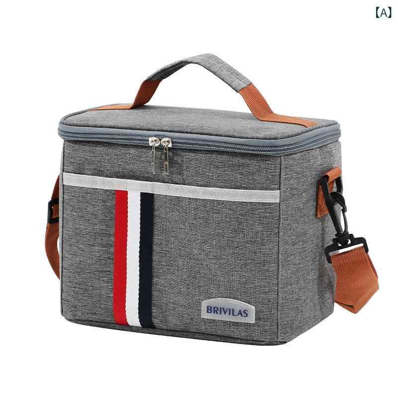保温保冷バッグ ランチバッグ スクエア型 オックスフォード生地 軽量 折りたたみ 斜めがけ 手提げ アウ..