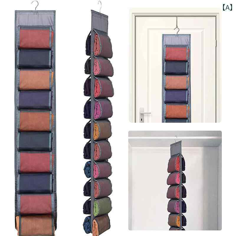 吊り下げ収納 ウォールポケット 多ポケット 大容量 衣類 タオル 帽子 小物 ドア裏 壁掛け 省スペース 下着 雑貨整理 オックスフォード生地 グレー ブラック(x2)