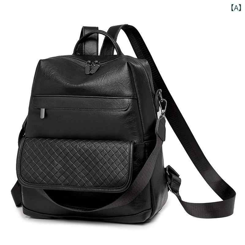 リュックサック レディース カジュアル 通勤 通学 大容量 シンプル おしゃれ トレンド 2way 手提げ バックパック ソフト 軽量 ファスナー開閉 多収納 PUレザー 合皮