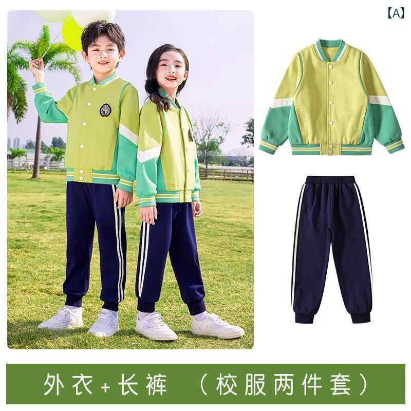 樂天商城 - 体操服 キッズ 男女兼用 小学生 幼稚園 園児 運動会 体育祭 普段使い スクールウェア セットアップ 上下セット 長袖 パンツ ジップアップ 英国風 スクールスタイル 綿混 ソフト加工 春秋物