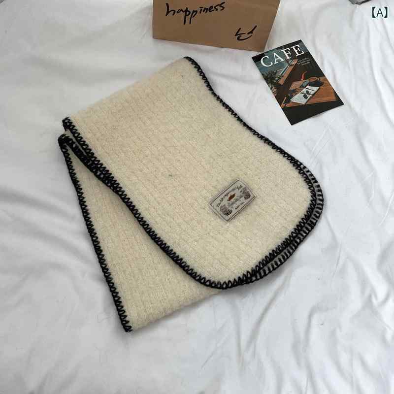 マフラー ストール レディース 韓国風 無地 ニット フェイクカシミヤ カシミヤタッチ 保温 暖かい あったか 防寒 高級感 ソフト 普段使い 秋冬