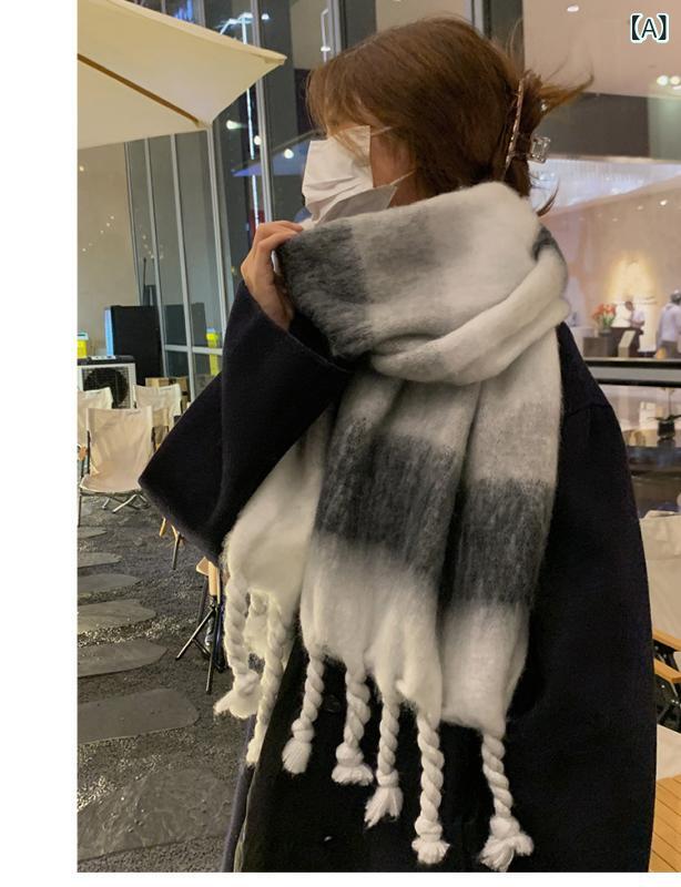 ・編み方: 経編・デザイン要素: フリンジ・機能: 保暖、防塵・スタイル: ミディアムロング・カラー展開: ストライプグラデーション、カラーチェック、Fロゴ・主な素材: ポリエステル・素材含有率: 61% - 70%・生地名: モヘア・加工技術: アンティーク加工、タイダイ染め、経編・サイズ: 220×45cm