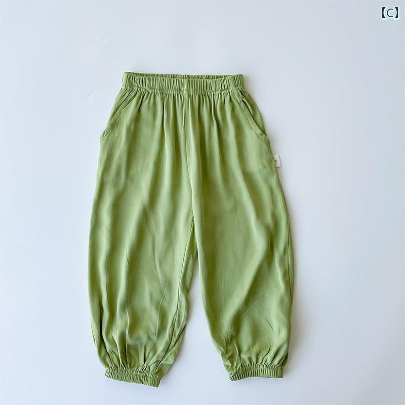 パンツ キッズ 薄手 レーヨン 接触冷感 ルームウェア 男の子 女の子 ジュニア 子供...