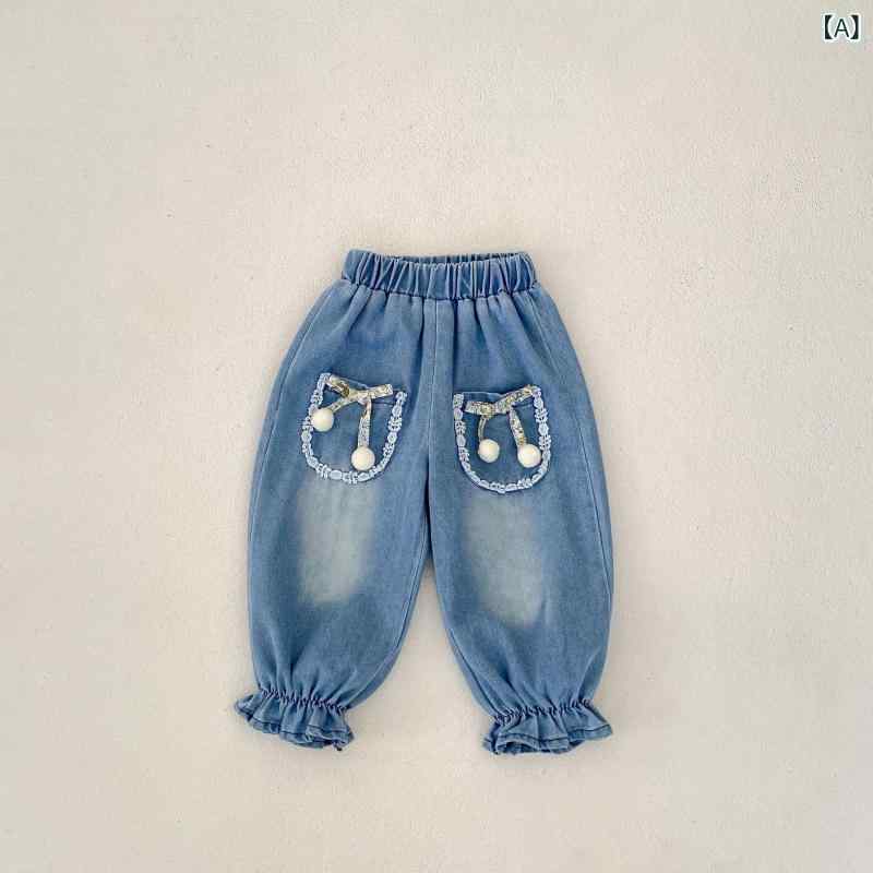 ・カテゴリ: キッズパンツ・アイテム: ジーンズ・スタイル: 韓国風・性別: 女の子・対象年齢: 新生児（0〜1歳）・主な素材: 綿57%・パンツ丈: フルレングス・ウエスト: ミドルライズ・ウエスト仕様: ゴム・股部分: 一体型・柄: 無地・カラー展開: ブルー・サイズ展開: 73cm、80cm、90cm、100cm、110cm、120cm、130cm