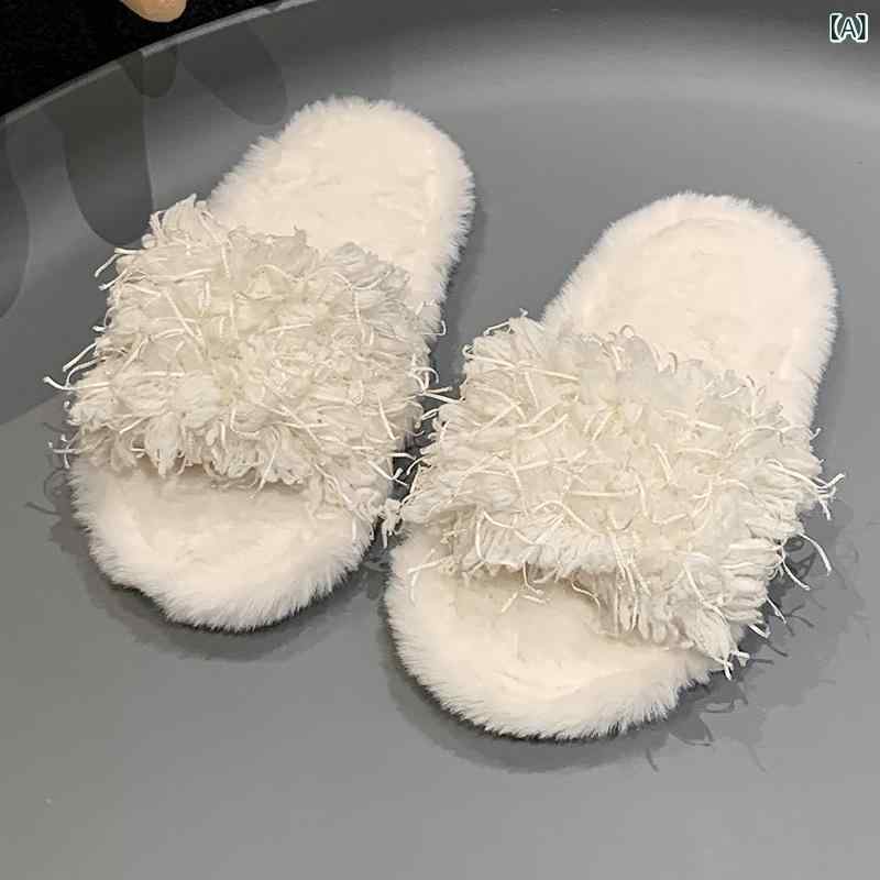 樂天商城 - スリッパ キッズ 子供用 秋冬 ワンベルト カールボア ファー もこもこ カジュアル 外履き 室内履き フラット ぺたんこ クローズトゥ 軽量 防滑 保温