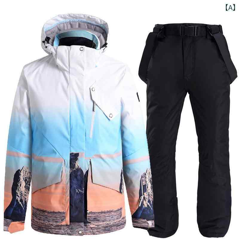 スキーウェア レディース 女性用 スノーボード スキー兼用 冬用 アウトドア 雪山 防水 防風 通気性 中綿入り 保温 防寒 厚手 韓国風 上下セット