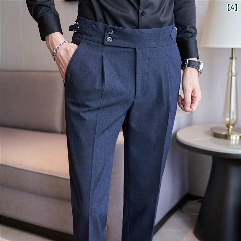 ・スタイル: きれいめカジュアル・カテゴリ: ビジネスカジュアルパンツ・丈: フルレングス・シルエット: ストレート・ウエスト: ハイウエスト・フロント: ジッパーフライ・厚さ: スタンダード・柄: 無地・主な素材: ポリエステル67%、綿...