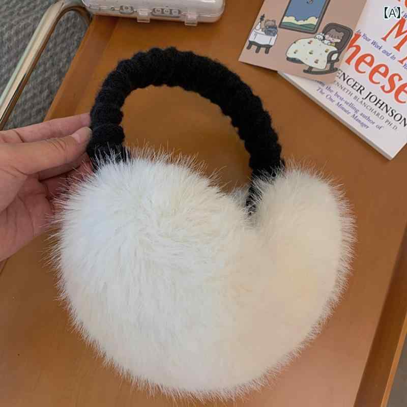 耳当て レディース フェイクファー イヤーマフ もこもこ ボア かわいい キュート スウィート 防寒 保温 アウトドア お出かけ 普段使い ホワイト アイボリー 冬物