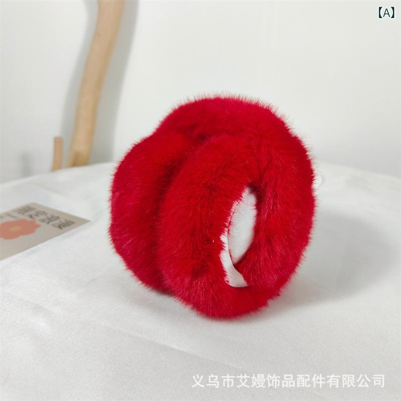 ・性別: 女性・対象年齢: 大人・素材: フリース・スタイル: ベーシック・柄: 無地・カラー: レッド・サイズ: フリーサイズ、直径約12cm・機能: 保温・テイスト: シンプル・着用シーン: デイリー