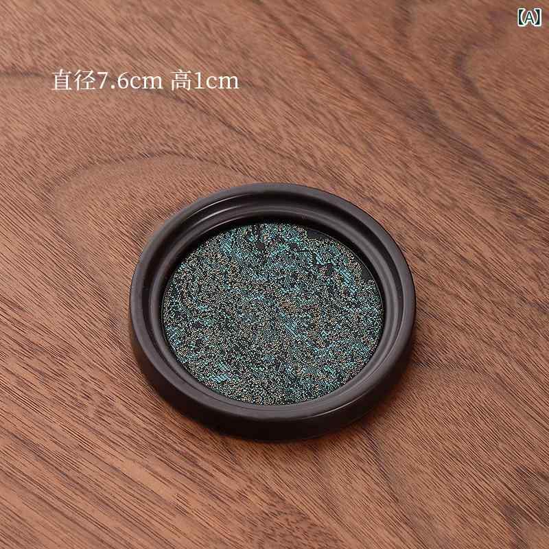 コースター 新中式 布製 ファブリック 無地 速乾 吸水 断熱 耐熱 家庭用 来客用 茶托 中国茶器 ティー..