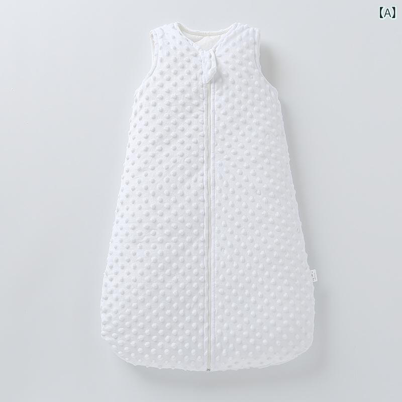 スリーパー ベビー 新生児 赤ちゃん ベスト型 中綿入り 厚手 ドットボア もこもこ あったか 裏綿 寝冷..