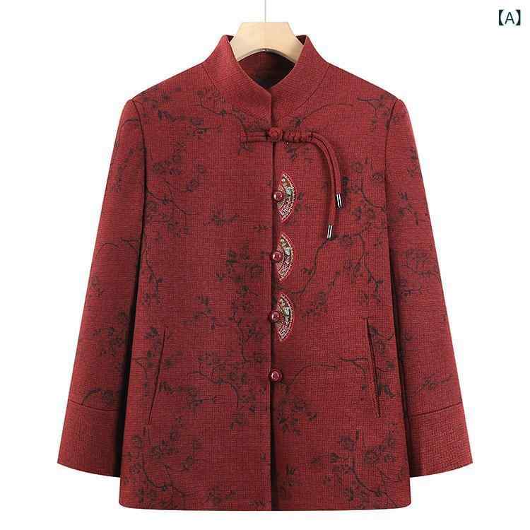 其它 衣服 - アウター レディース シニア ミセス お母さん 60代 70代 春秋 花柄 刺繍 民族風 レトロ 上品 綿混 ゆったり ライトジャケット 普段使い お出かけ 羽織り 快適