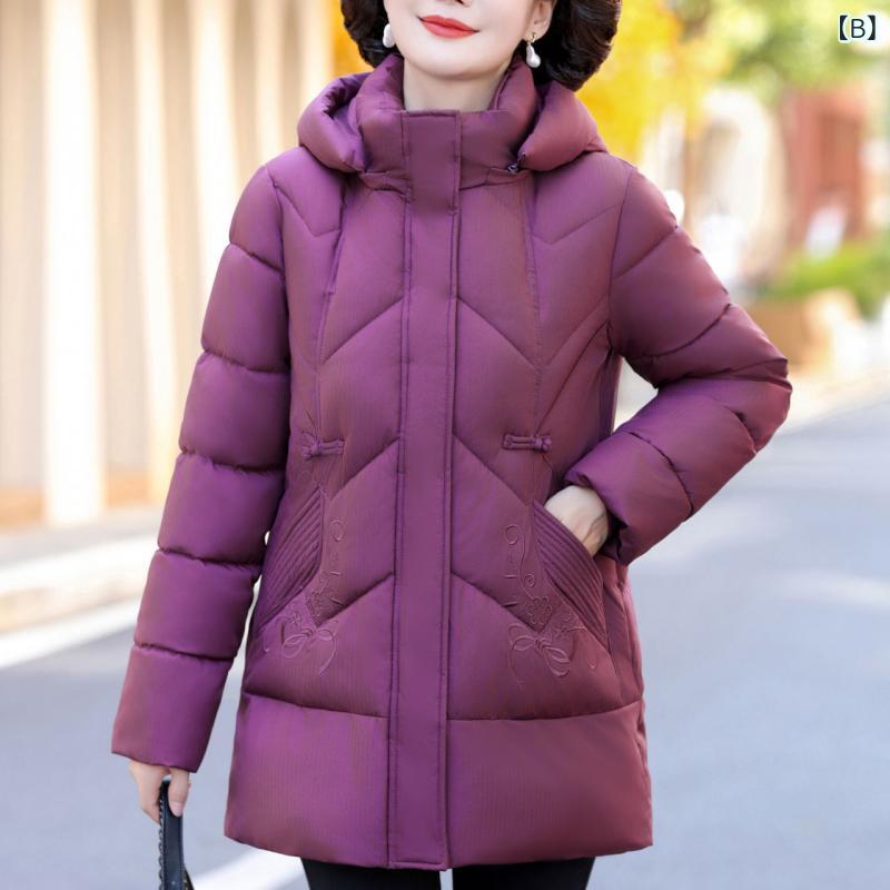 中綿コート レディース 女性用 ミセス シニア 厚手 保温 防寒 秋冬 中綿入り フード付き ミドル丈 アウター カジュアル 普段使い 通勤 きれいめ スリムシルエット narukimar-10444792 naruki サンプル画像2