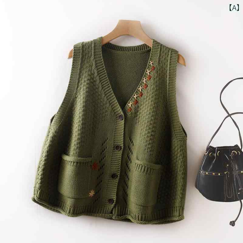 ベスト レディース ニット ジレ レイヤード 重ね着 羽織り 春秋 秋冬 レトロ ヴィンテージ ゆったり ルーズ オーバーサイズ 大人カジュアル ポリエステル モスグリーン ブラック サンドベージュ