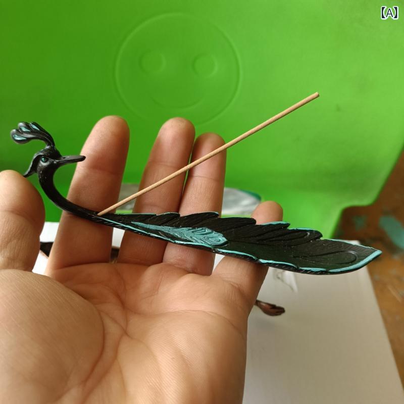 香炉 香立て おしゃれ 合金製 室内用 沈香 横置き 線香立て 龍鳳凰 縁起物 置物 電気メッキ加工 和風 ..