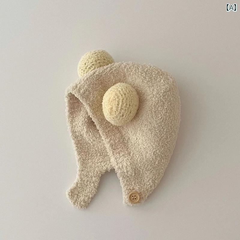 ベビー帽子 男女兼用 新生児 乳幼児 赤ちゃん 秋冬 純綿 コットン ニット もこもこ...