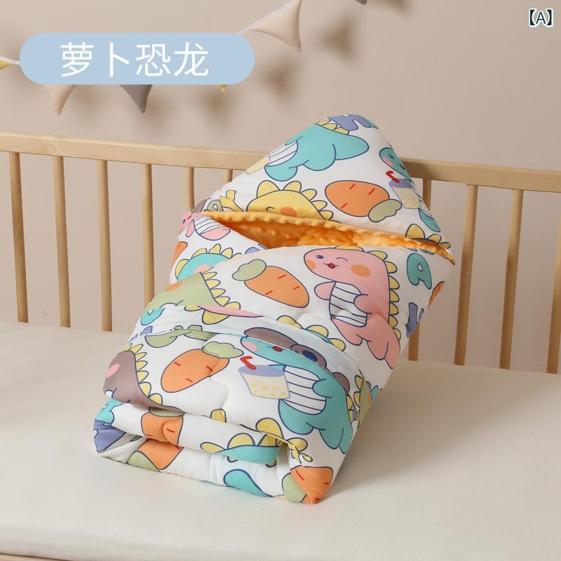Rakuten - おくるみ ベビー 新生児 赤ちゃん 抱っこ布団 スワドル ブランケット ふわふわ ドット起毛素材 綿100% ポリエステル中綿 春秋 外出 退院 出産準備 出産祝い かわいい