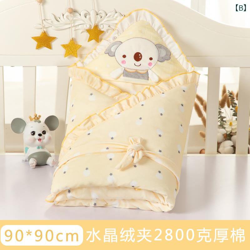 おくるみ 新生児 ベビー 赤ちゃん 抱っこ布団 厚手 中綿取り外し可能 コットン 綿 秋冬 春 ふわふわ あったか 防寒 退院 お出かけ 2