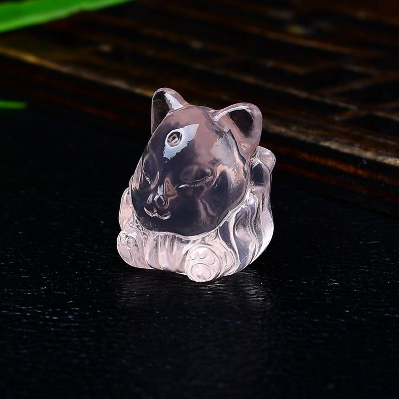 ・カテゴリ: 動物・主な素材: ローズクォーツ・スタイル: モダンミニマリスト・モチーフ: 九尾狐