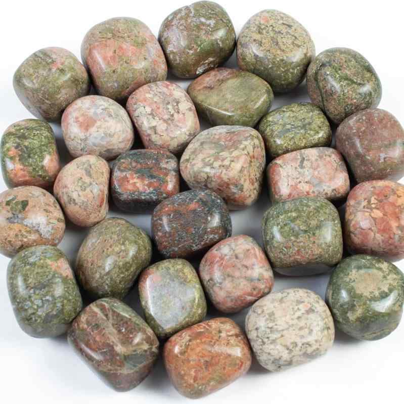 India Beads - 天然石 水晶 ローズクォーツ 花緑石 タンブルストーン さざれ ポリッシュ アロマストーン インテリア 置物 飾り 不揃い マルチカラー かわいい ヒーリング パワーストーン 瞑想 お守り